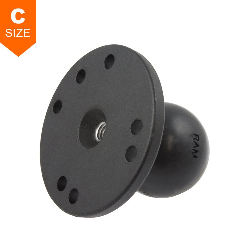 PROMOUNT - RAM Steel 63mm Round Base with 5/16” - 18 Threaded Hole 1.5” Ball - RAM - 202U - MT1