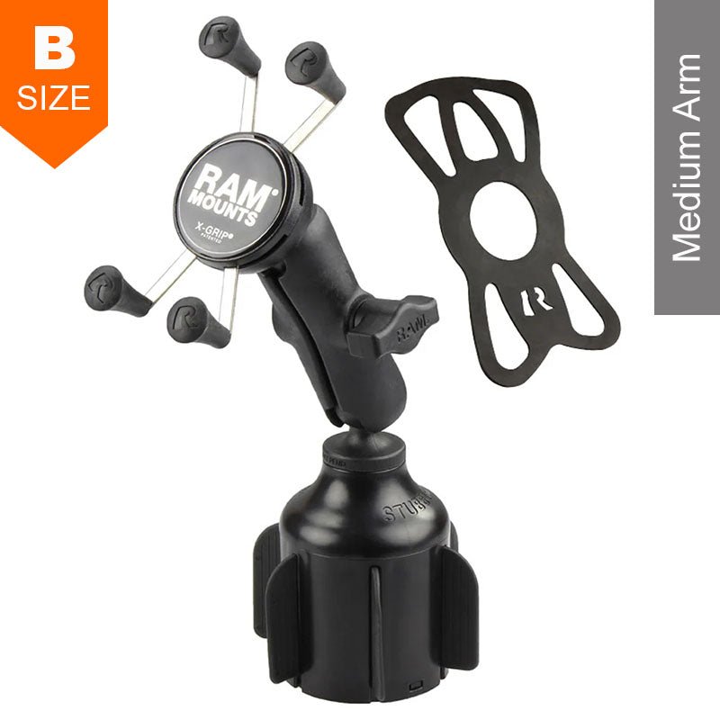 PROMOUNT - RAM Stubby Cup Holder X - Grip Phone Mount Kit 1" Ball - RAP - B - 299 - 4 - UN7U