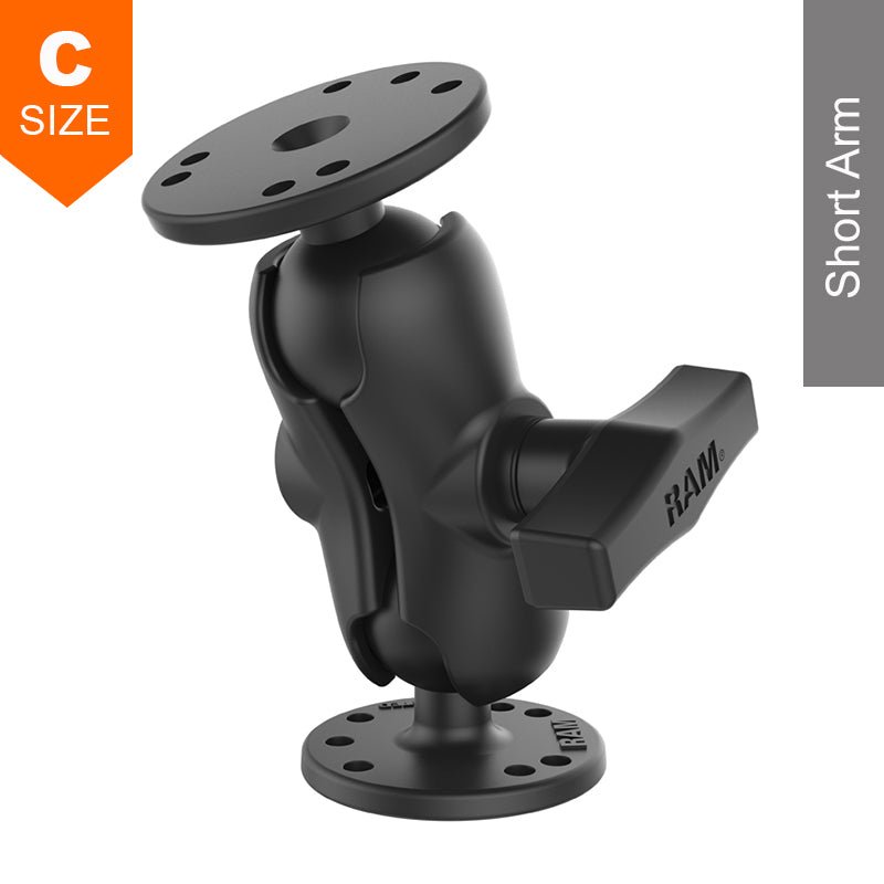 PROMOUNT - RAM Surface Mount Kit & 2 x Round Bases 1.5" Ball - RAM - 101U - B