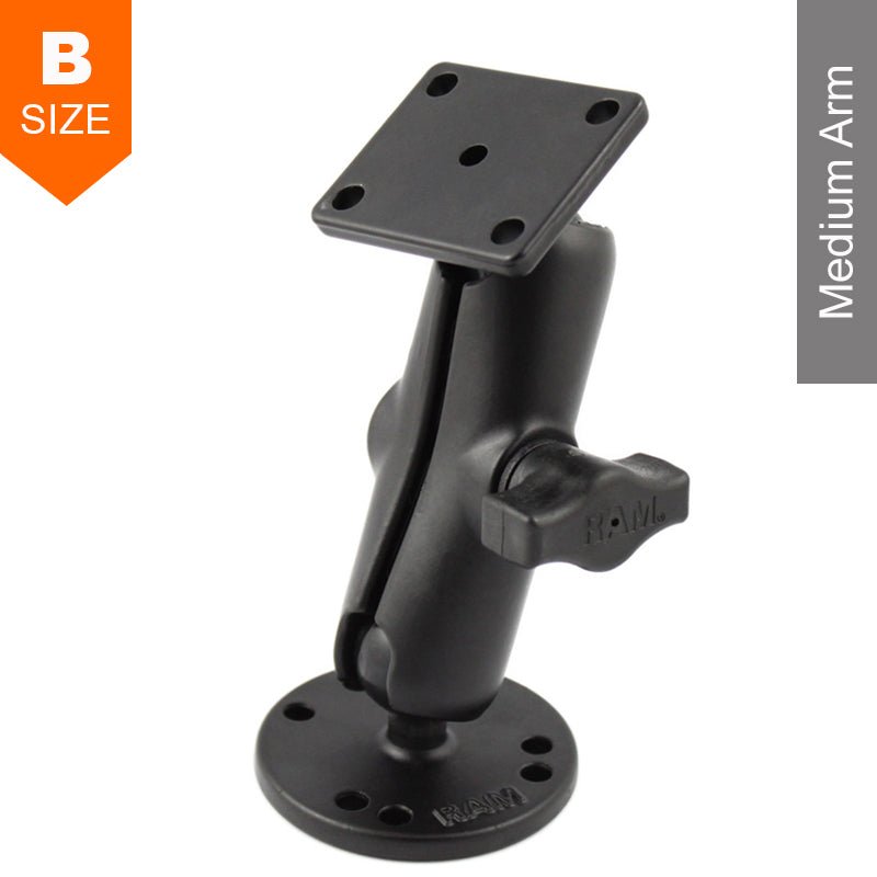 PROMOUNT - RAM Surface Mount Medium Arm 4 - Hole AMPS Kit 1" Ball - RAM - B - 139U