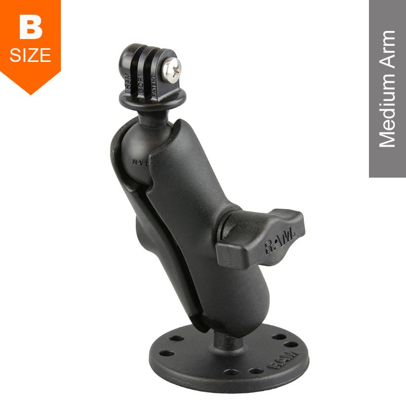 PROMOUNT - RAM Surface Mount Medium Arm GoPro Action Camera Kit - RAM - B - 138 - GOP1U