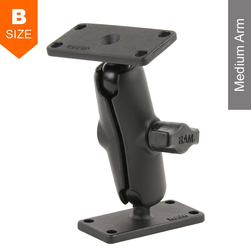 PROMOUNT - RAM Surface Mount Medium Arm Kit 2 x 38mm x 76mm Bases 1” Ball - RAM - B - 102U - 153