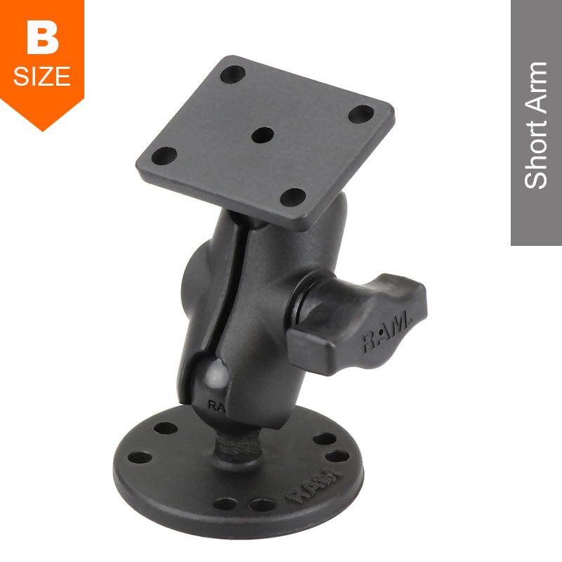 PROMOUNT - RAM Surface Mount Short Arm 4 - Hole AMPS Kit 1" Ball - RAM - B - 139U - A