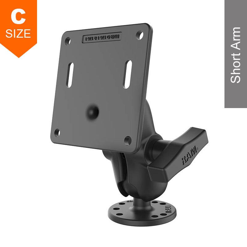 PROMOUNT - RAM Surface Mount Short Arm 75mm x 75mm VESA Plate Offset 1.5" Ball - RAM - 101U - B - 2461
