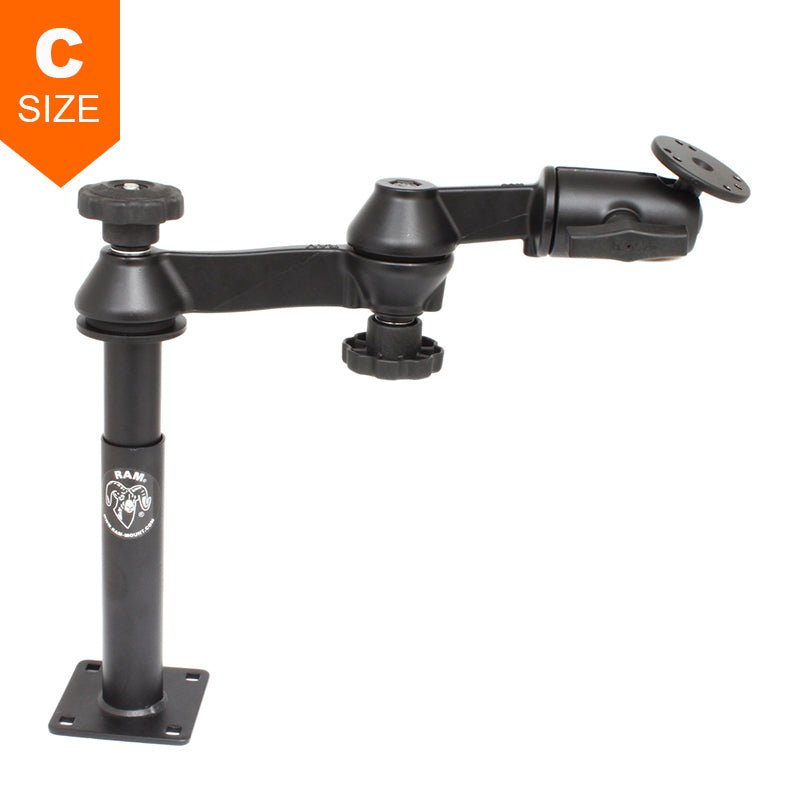 PROMOUNT - RAM Tele - Pole with 4" & 7" Poles, Double Swing Arms & Round Plate - RAM - VP - SW1 - 47