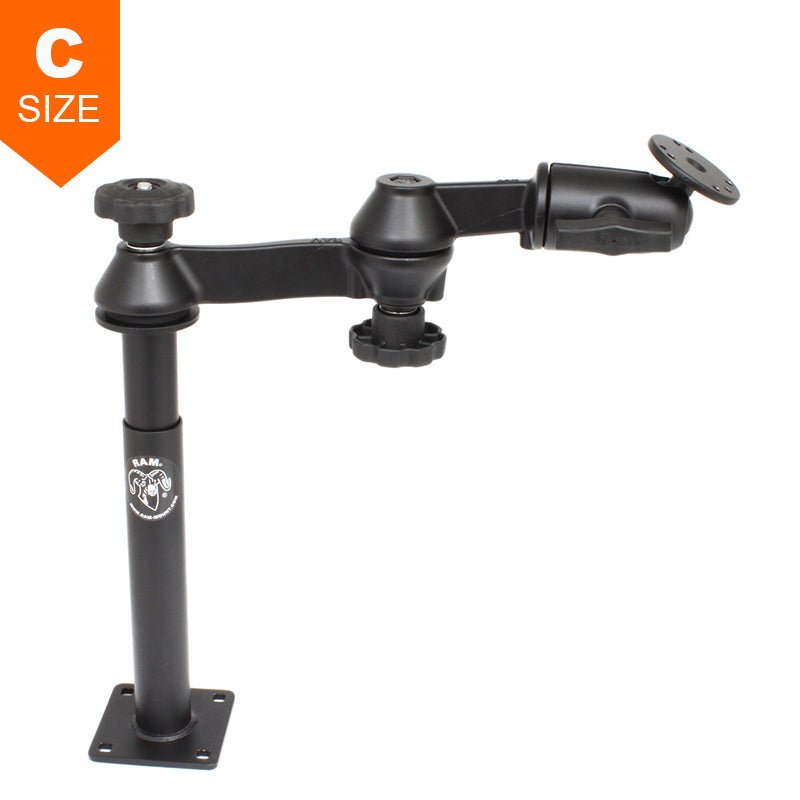 PROMOUNT - RAM Tele - Pole with 8" & 9" Poles, Double Swing Arms & Round Plate - RAM - VP - SW1 - 89