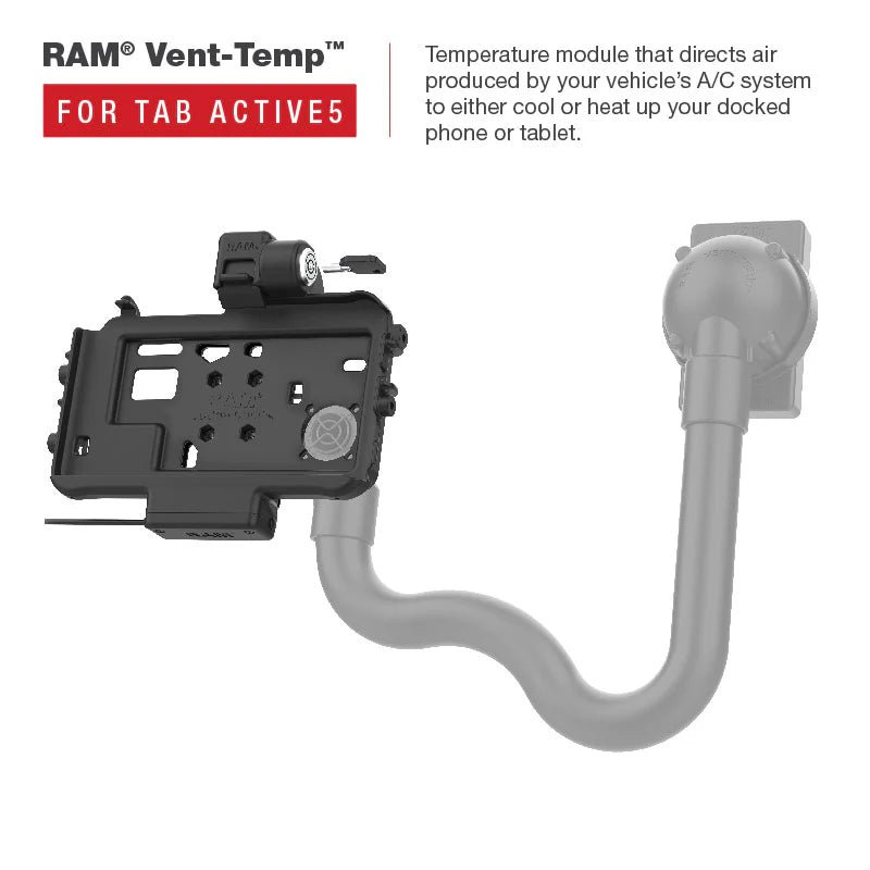 PROMOUNT-RAM Thin-Dock Key Lock USB-C Power Dock for Samsung Tab Active5 & 3-RAM-HOL-SAM58CPKLTU