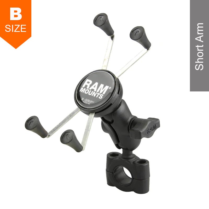 PROMOUNT - RAM Torque 19mm - 25mm Handlebar Rail Large X - Grip Phone Kit 1" Ball - RAM - B - 408 - 75 - 1 - A - UN10