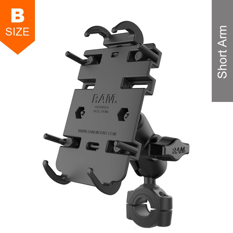 PROMOUNT - RAM Torque 19mm - 25mm Handlebar Rail Quick Grip Phone Kit 1" Ball - RAM - B - 408 - 75 - 1 - A - PD3U