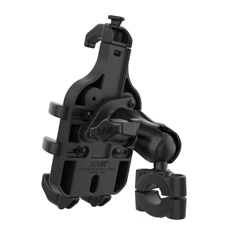 PROMOUNT-RAM Torque 19mm-25mm Handlebar Rail Quick Grip Pro Phone Kit 1" Ball-RAM-B-408-75-1-PD5U