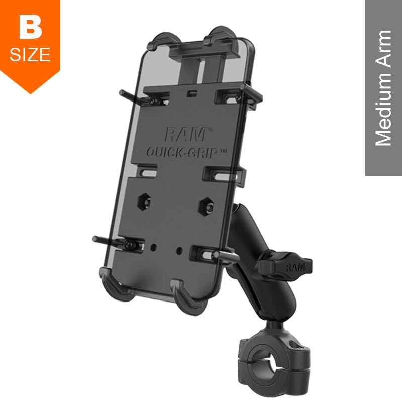 PROMOUNT - RAM Torque 19mm - 25mm Handlebar Rail Quick Grip XL Phone Kit - RAM - B - 408 - 75 - 1 - PD4U