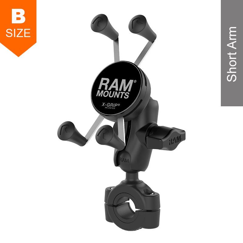 PROMOUNT - RAM Torque 19mm - 25mm Handlebar Rail X - Grip Phone Kit 1" Ball - RAM - B - 408 - 75 - 1 - A - UN7U