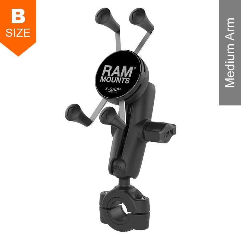 PROMOUNT - RAM Torque 19mm - 25mm Handlebar Rail X - Grip Phone Kit 1" Ball - RAM - B - 408 - 75 - 1 - UN7U