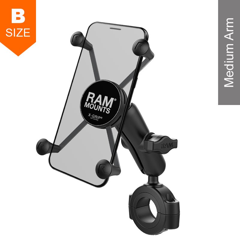 PROMOUNT - RAM Torque 28mm - 38mm Handlebar Large X - Grip Phone Kit 1" Ball - RAM - B - 408 - 112 - 15 - UN10U