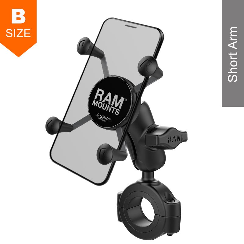 PROMOUNT - RAM Torque 28mm - 38mm Handlebar Rail X - Grip Phone Kit 1" Ball - RAM - B - 408 - 112 - 15 - A - UN7U