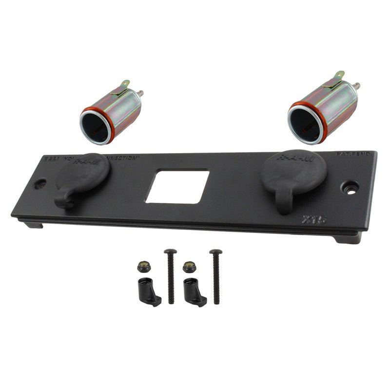 PROMOUNT - RAM Tough - Box 50mm (2") Faceplate with 12V Lighter Receptacles - RAM - FP2 - CIG2 - BLOCK
