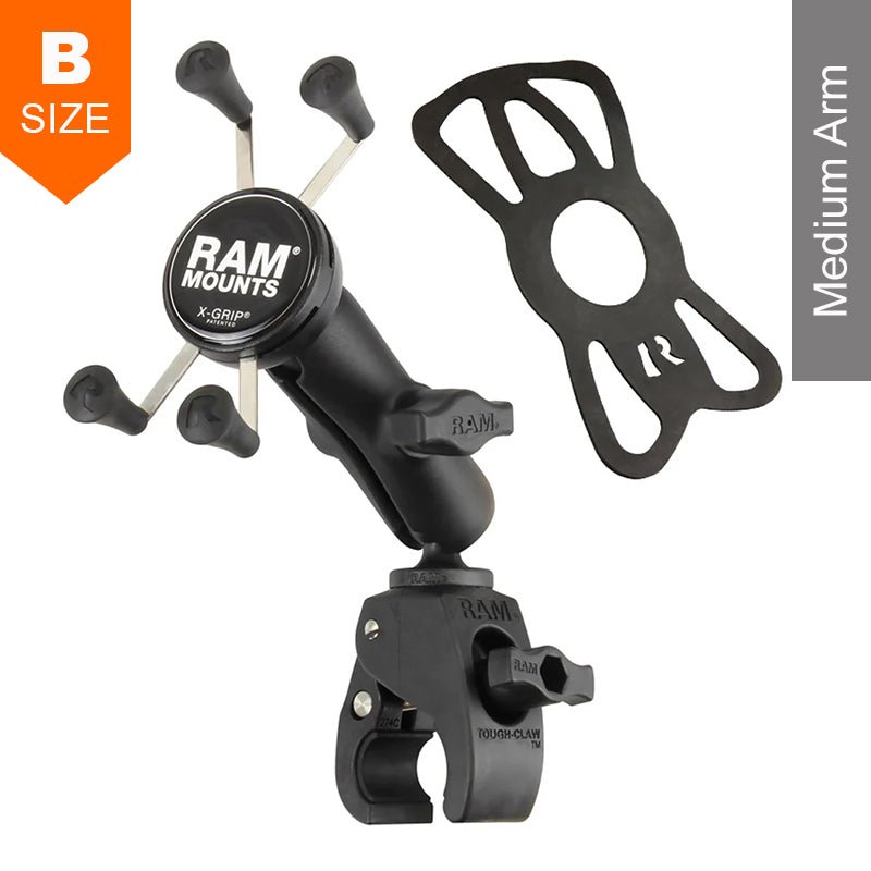 PROMOUNT-RAM Tough Claw 16-29mm Small Clamp X-Grip Phone Kit 1" Ball-RAM-B-400-A-HOL-UN7BU