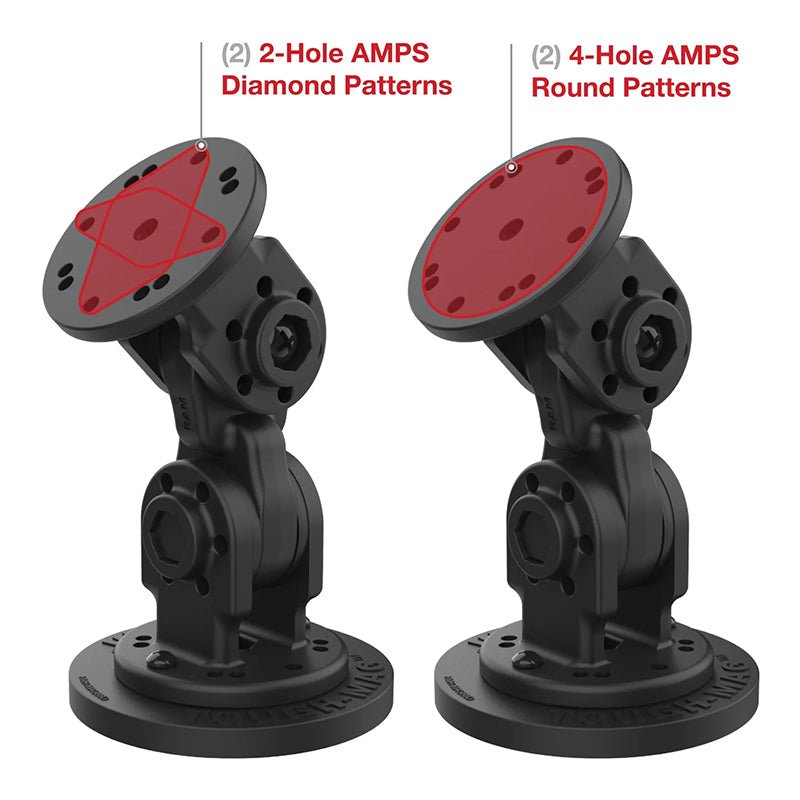 PROMOUNT - RAM Tough - Mag Dual 90 - Degree Pivot Magnetic AMPS Mount - RAP - 101 - PV4 - 2P - NK - MAG88U
