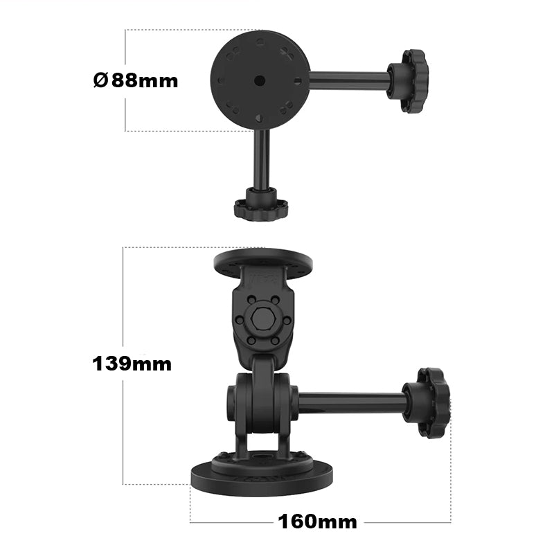 PROMOUNT - RAM Tough - Mag Dual 90 - Degree Pivot Magnetic AMPS Mount with Knob - RAP - 101 - PV4 - 2P - MAG88U