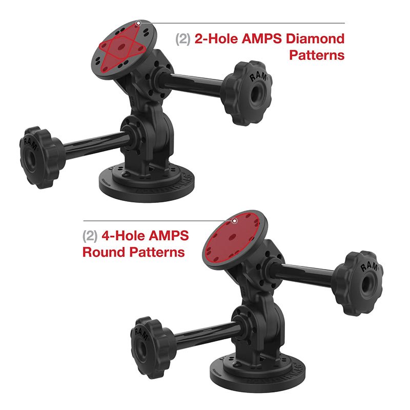 PROMOUNT - RAM Tough - Mag Dual 90 - Degree Pivot Magnetic AMPS Mount with Knob - RAP - 101 - PV4 - 2P - MAG88U
