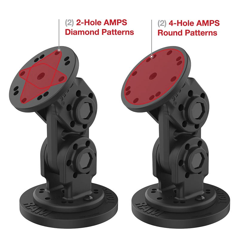 PROMOUNT - RAM Tough - Mag Dual Straight Pivot Magnetic AMPS Mount - RAP - 101 - PV4 - 2S - NK - MAG88U