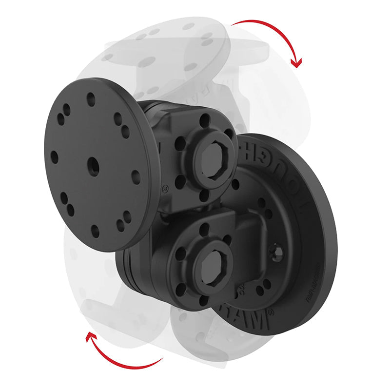 PROMOUNT - RAM Tough - Mag Dual Straight Pivot Magnetic AMPS Mount - RAP - 101 - PV4 - 2S - NK - MAG88U