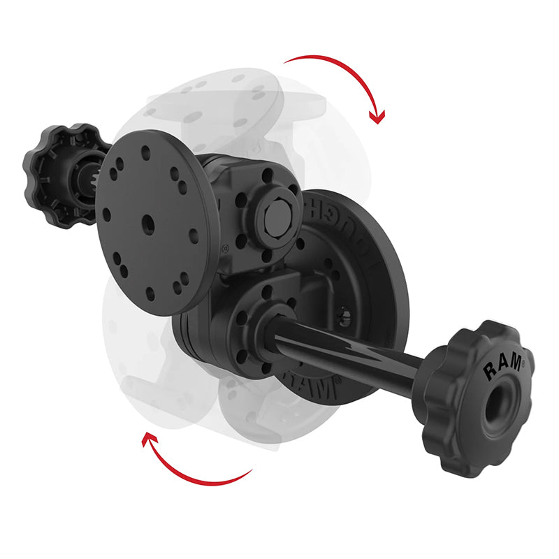PROMOUNT - RAM Tough - Mag Dual Straight Pivot Magnetic AMPS Mount with Knob - RAP - 101 - PV4 - 2S - MAG88U