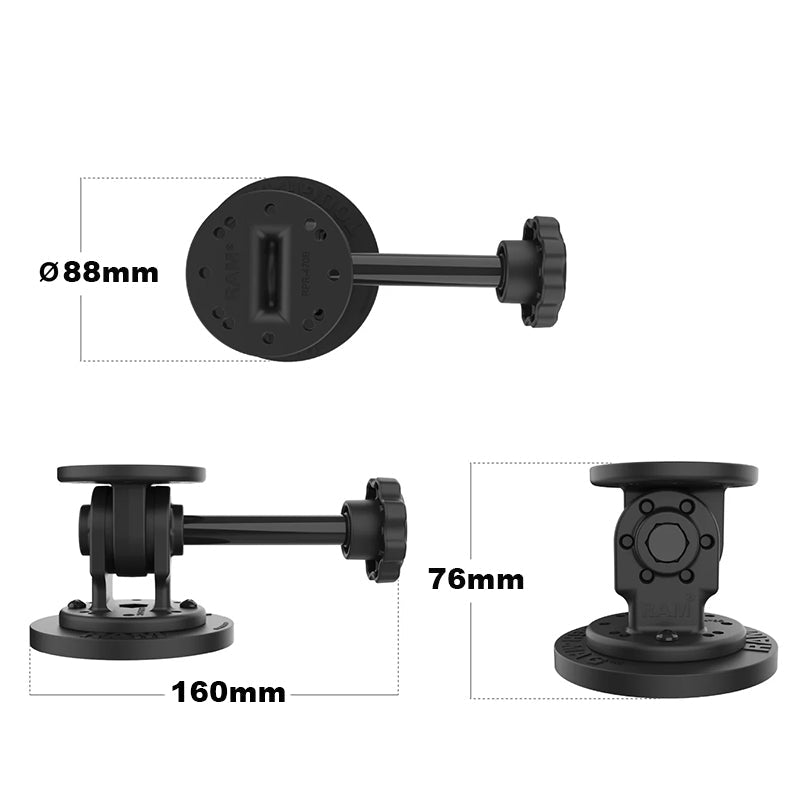 PROMOUNT - RAM Tough - Mag Single Pivot Magnetic AMPS Mount with Knob - RAP - 101 - PV4 - MAG88U