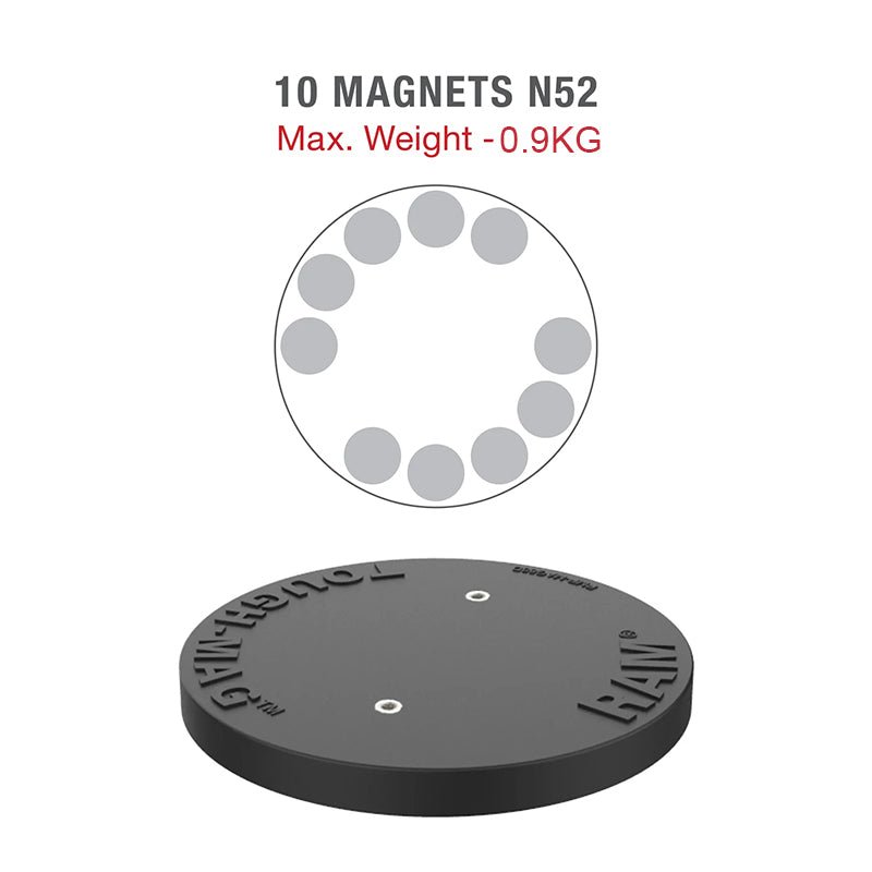 PROMOUNT - RAM Tough - Mag Single Pivot Magnetic AMPS Mount with Knob - RAP - 101 - PV4 - MAG88U