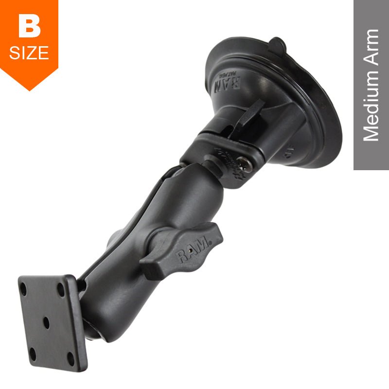 PROMOUNT - RAM Twist - Lock Suction Cup AMPS Plate Mount Kit 1" Ball - RAM - B - 166 - 347U