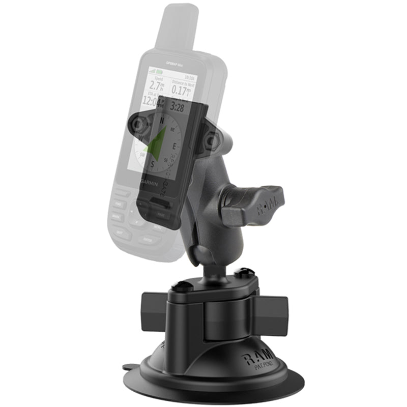 PROMOUNT - RAM Twist Lock Suction Cup Garmin Handheld GPS Spine Kit 1" Ball - RAM - B - 166 - GA76U