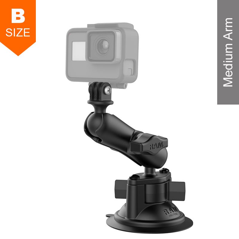 PROMOUNT-RAM Twist-Lock Suction Cup GoPro Action Camera Kit 1" Ball-RAM-B-166-GOP1U