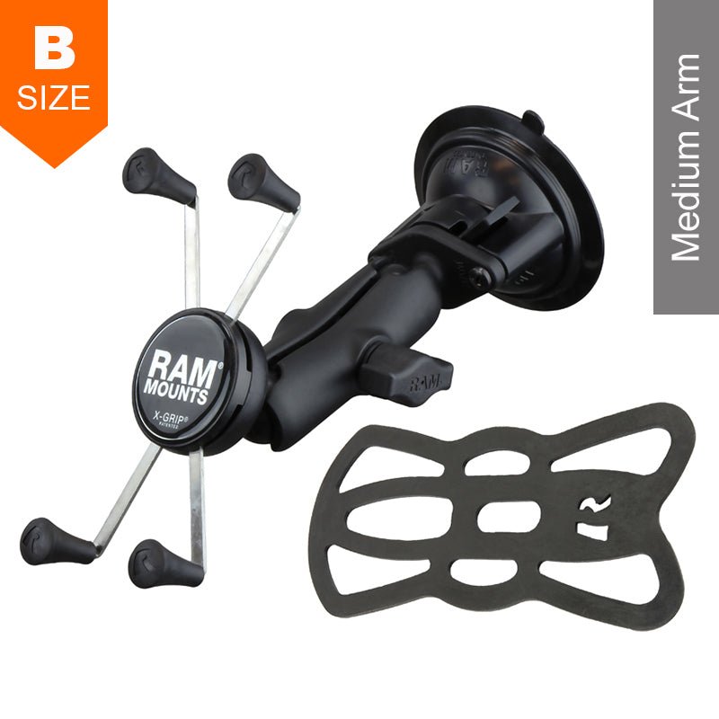 PROMOUNT - RAM Twist - Lock Suction Cup Large X - Grip Phone Mount Kit 1" Ball -