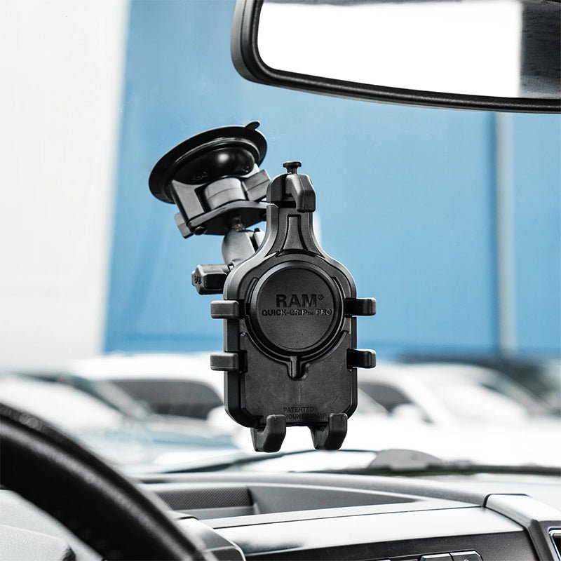 PROMOUNT-RAM Twist-Lock Suction Cup Medium Arm Quick Grip Pro Phone Kit 1" Ball-RAM-B-166-PD5U