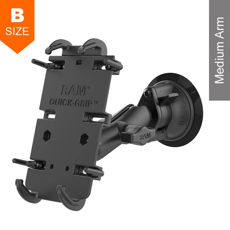 PROMOUNT - RAM Twist - Lock Suction Cup Quick Grip XL Phone Kit 1" Ball - RAM - B - 166 - PD4U