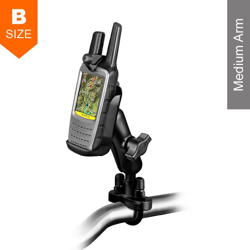 TOMTOM RIDER 2 (II) RAM U BOLT HANDLEBAR MOUNT with SHORT 1 3-4inch ARM with mounting base RAM-B-178-A (SKU 6394)