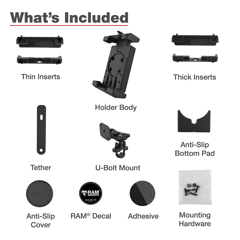 PROMOUNT - RAM U - Bolt Handlebar Quick Grip Pro XL Phone Kit 1" Ball - RAM-B-149Z-PD7U