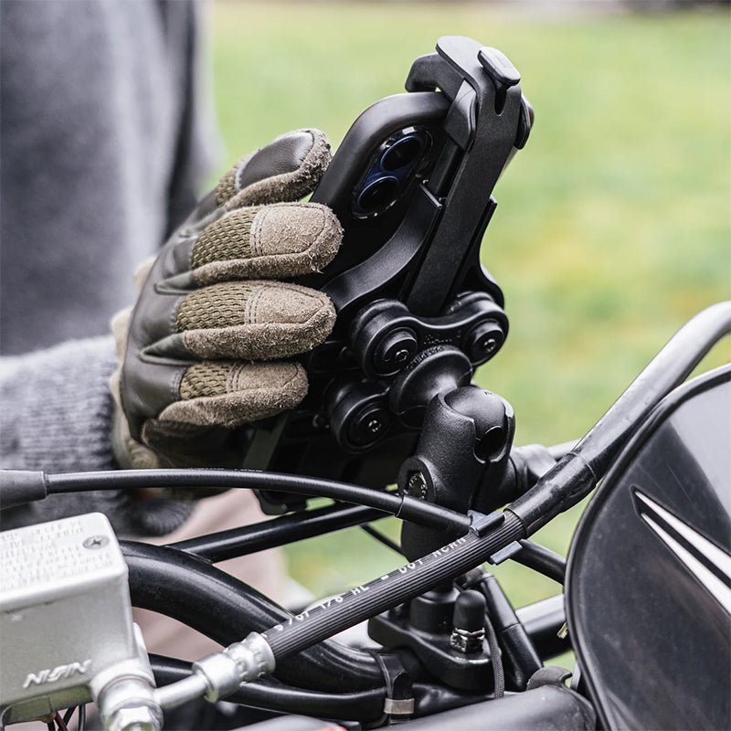 PROMOUNT-RAM U-Bolt Handlebar Rail Short Arm Quick-Grip Pro Vibration Damping Phone Kit 1" Ball-RAM-B-149Z-A-PD5VU