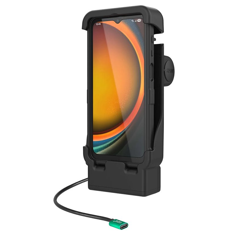 PROMOUNT-RAM USB-C Power Dock Samsung Galaxy XCover7 Pro & 6 Pro With OEM or RAM Skin-RAM-HOL-V15-SAM84CPU