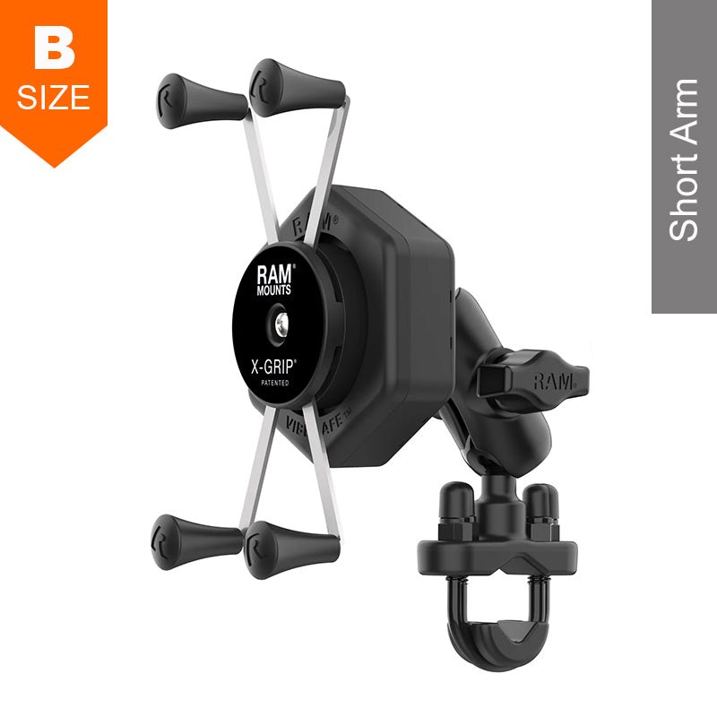 PROMOUNT - RAM Vibe - Safe 13mm - 32mm U - Bolt Handlebar Large X - Grip Phone Kit 1" Ball - RAM - B - 149Z - A - UN10 - 462