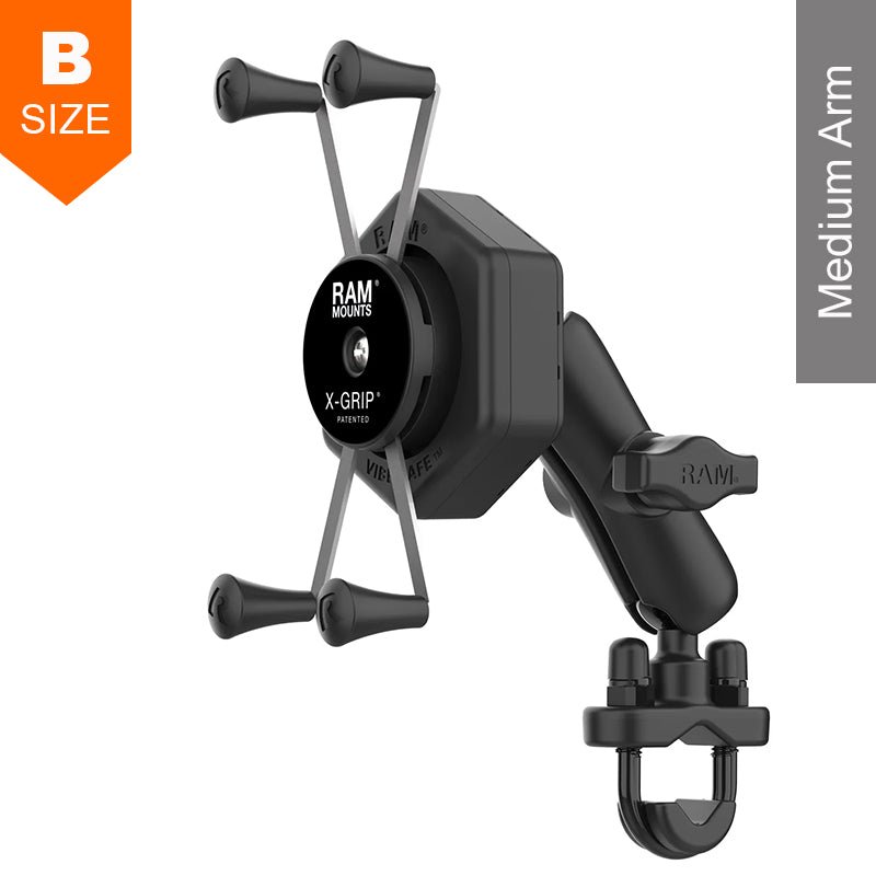 PROMOUNT - RAM Vibe - Safe 13mm - 32mm U - Bolt Handlebar Large X - Grip Phone Kit 1" Ball - RAM - B - 149Z - UN10 - 462