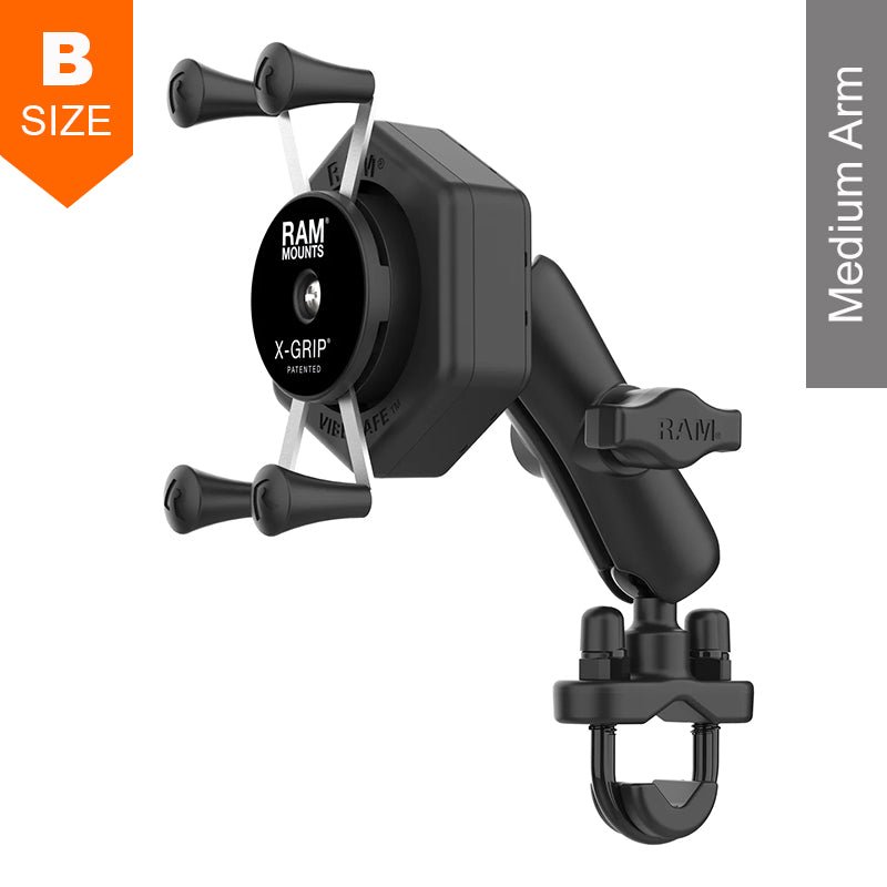 PROMOUNT - RAM Vibe - Safe 13mm - 32mm U - Bolt Handlebar X - Grip Phone Kit 1" Ball - RAM - B - 149Z - UN7 - 462