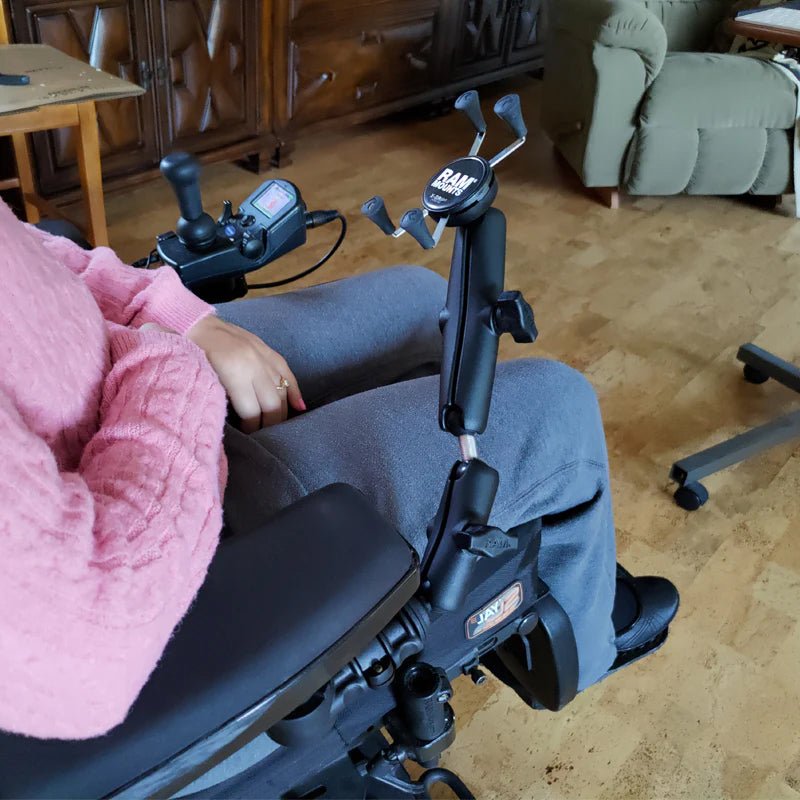 PROMOUNT - RAM Wheelchair Armrest Quick Release & Swivel Phone Kit 1" Ball - RAP - AAPR - WCT - 419 - UN7U
