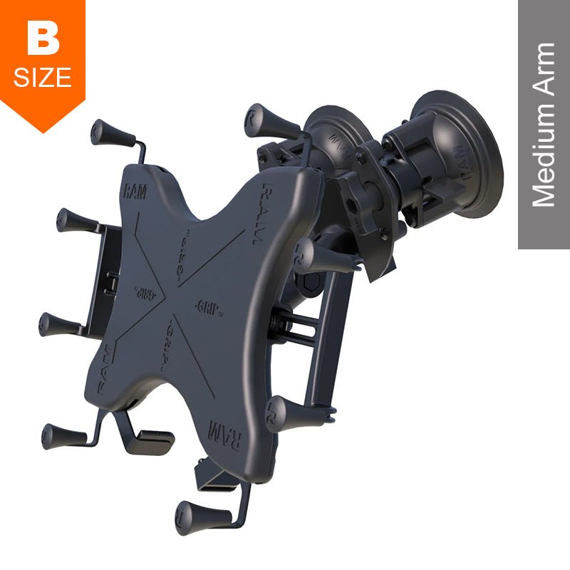 PROMOUNT-RAM X-Grip 12"-13" Tablet Dual Twist-Lock Pivot Suction Mount Kit 1" Ball-RAM-B-189-PIV1-UN11U