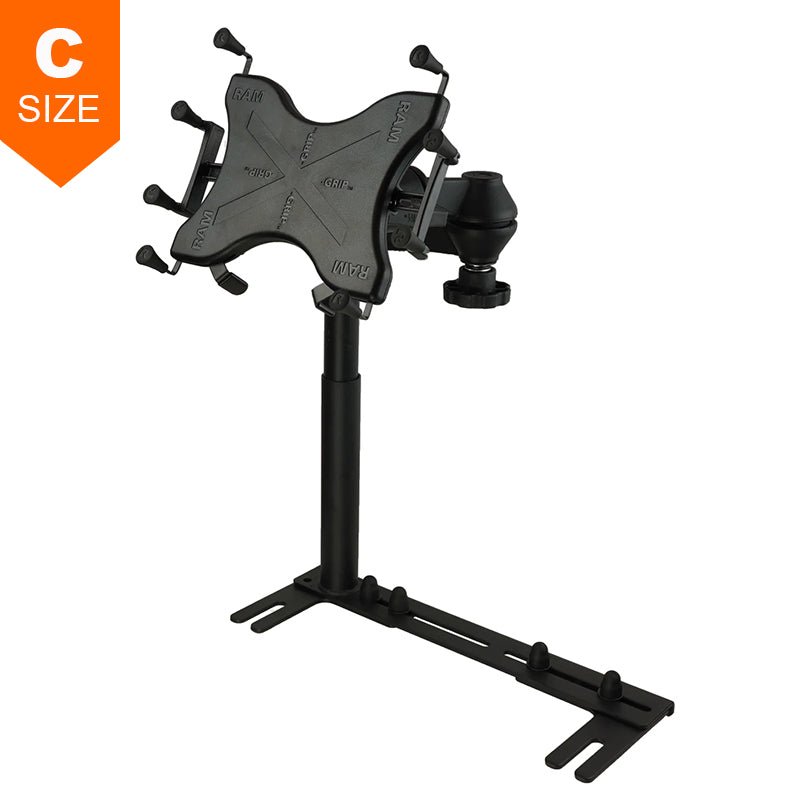 PROMOUNT-RAM X-Grip 12"-13" Tablet No-Drill Universal Seat Rail Mount Kit 1.5" Ball-RAM-VB-196-UN11