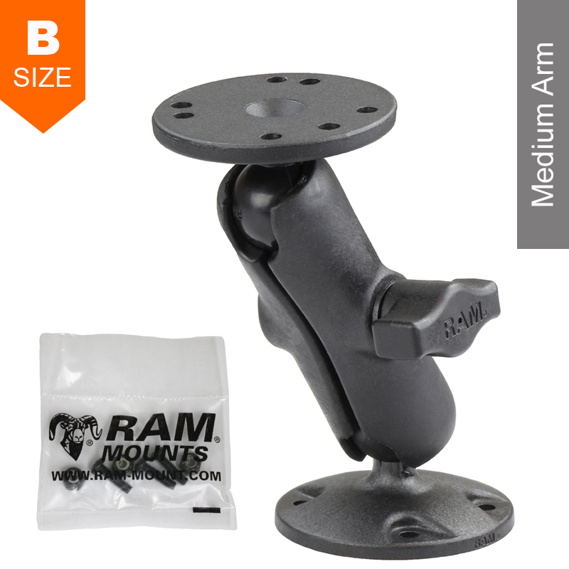 RAM Composite Surface Mount Kit with Garmin Hardware 1 Ball - RAM Mounts