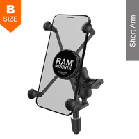 RAM Motorcycle Fork Stem Short Arm Large X-Grip Phone Kit