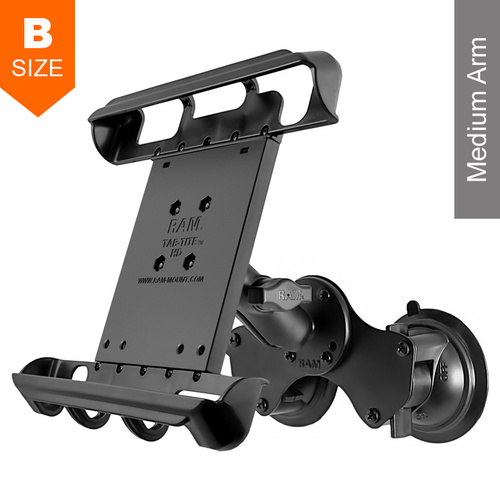 RAM Tab-Tite Dual Suction Mount 10" Tablets Heavy Duty Cases 1" Ball