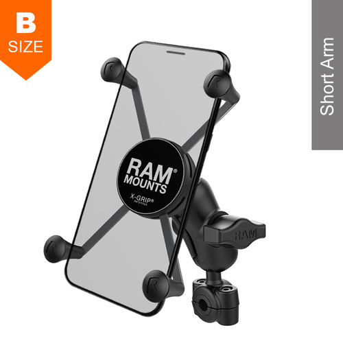 RAM Torque 10mm-16mm Mirror Stem Short Arm Large X-Grip Kit