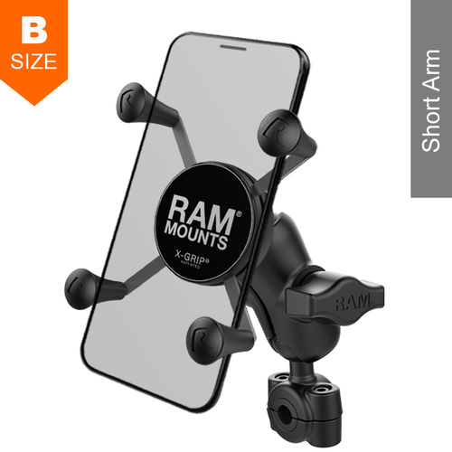 RAM Torque 10mm-16mm Mirror Stem Short Arm X-Grip Kit